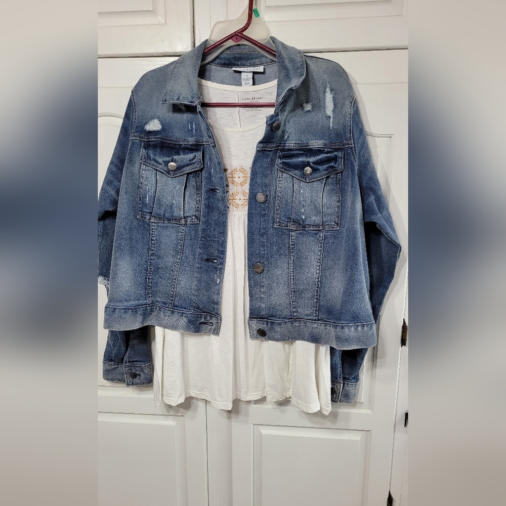 Lane Bryant Distress Jean Jacket & Top